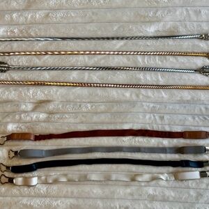 Women Stretch Waist Belt Bundle Gold Silver Skinny Dress Belt Lot 8pc